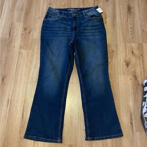 Dark Blue Flare Jeans high rise curvy 14 short women’s